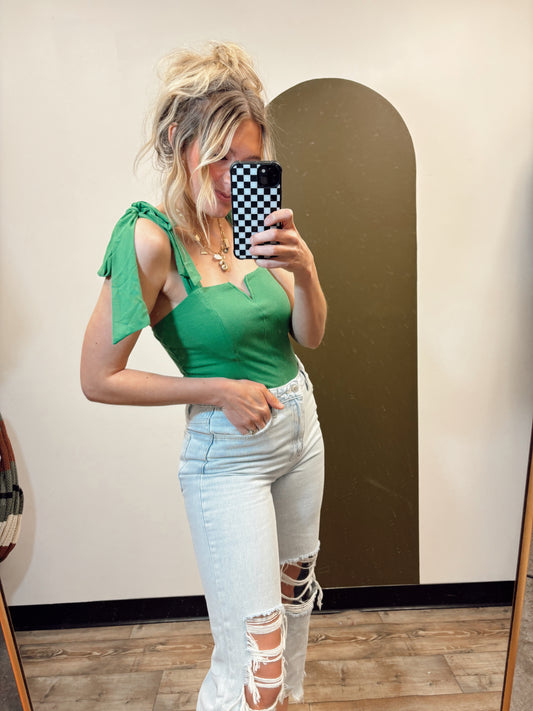 Kelly Tie Bodysuit (Green)