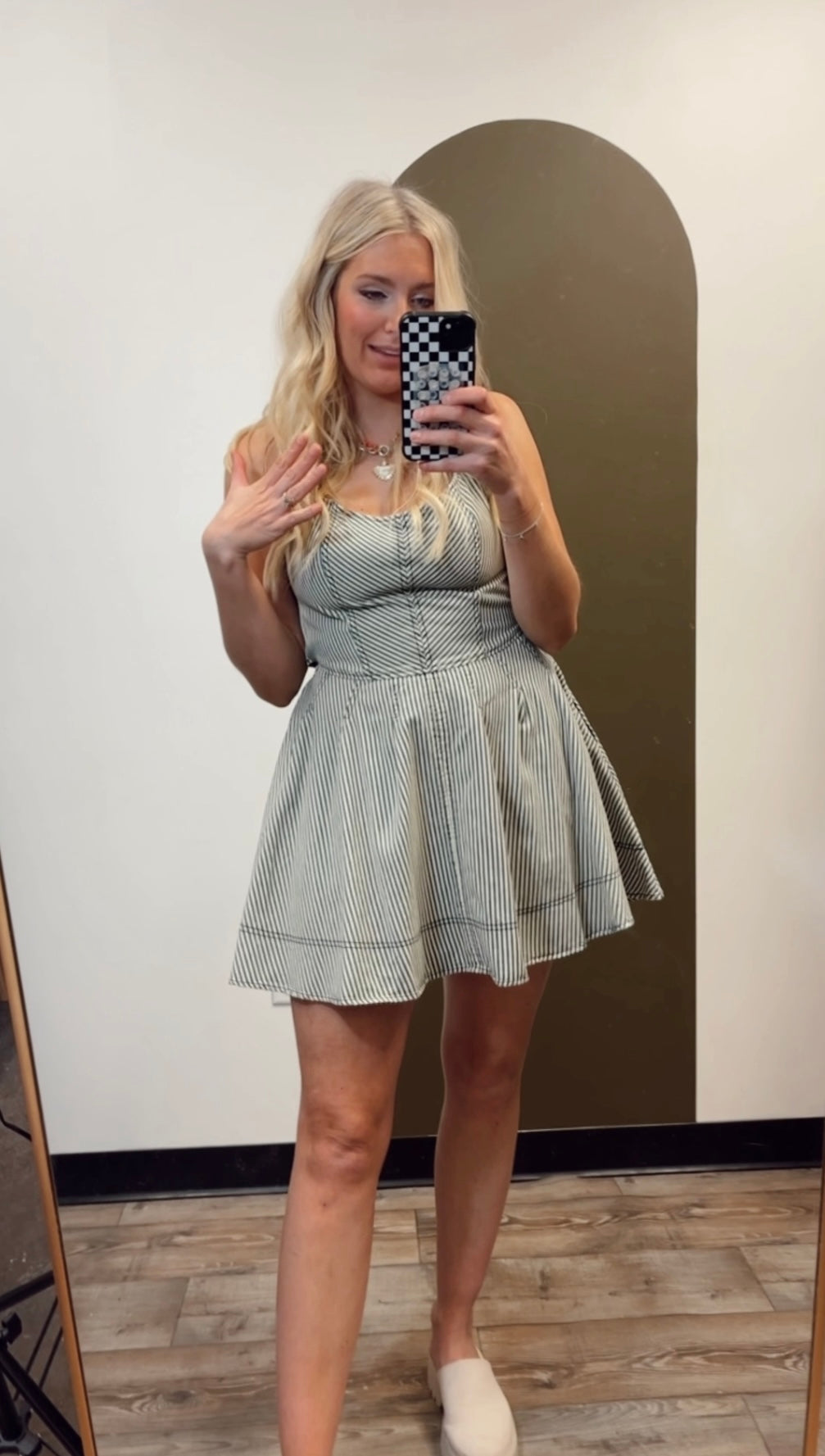 Jemma Cross Back Denim Dress