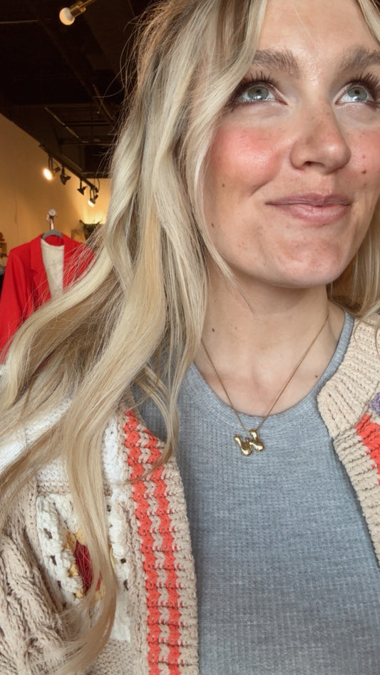 Balloon Letter Initial Necklace