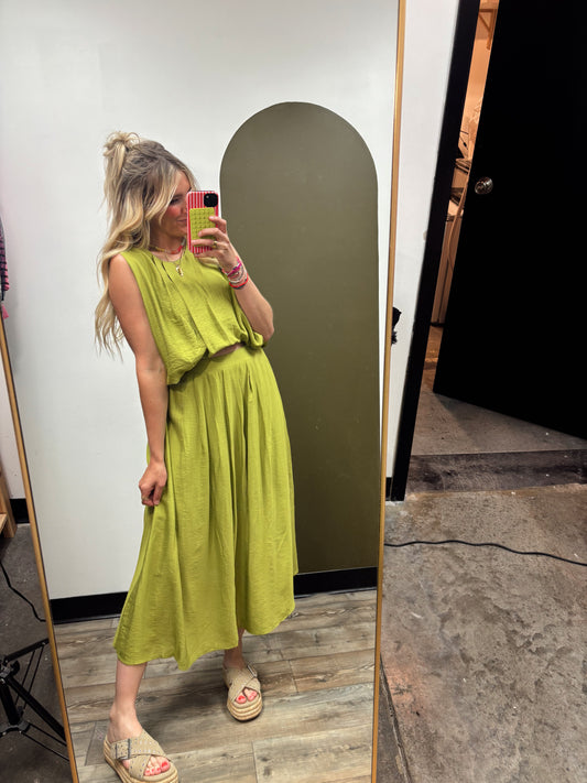 Evangalene Skirt Set (Avocado)