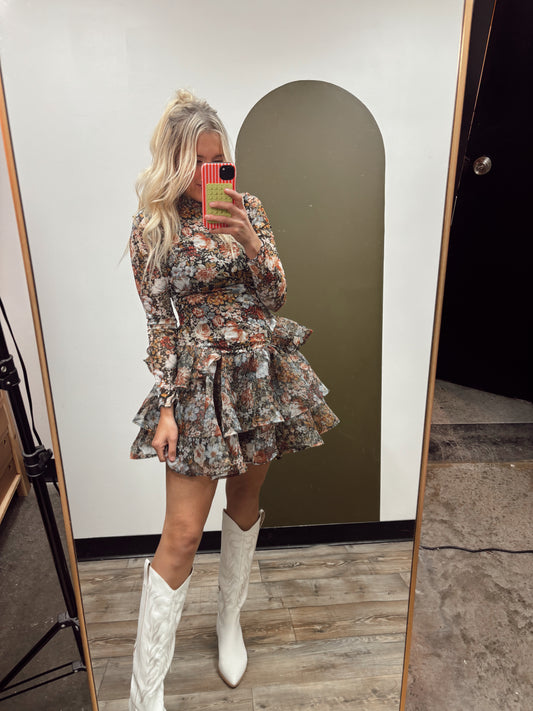 Nyomi Floral Mesh Dress