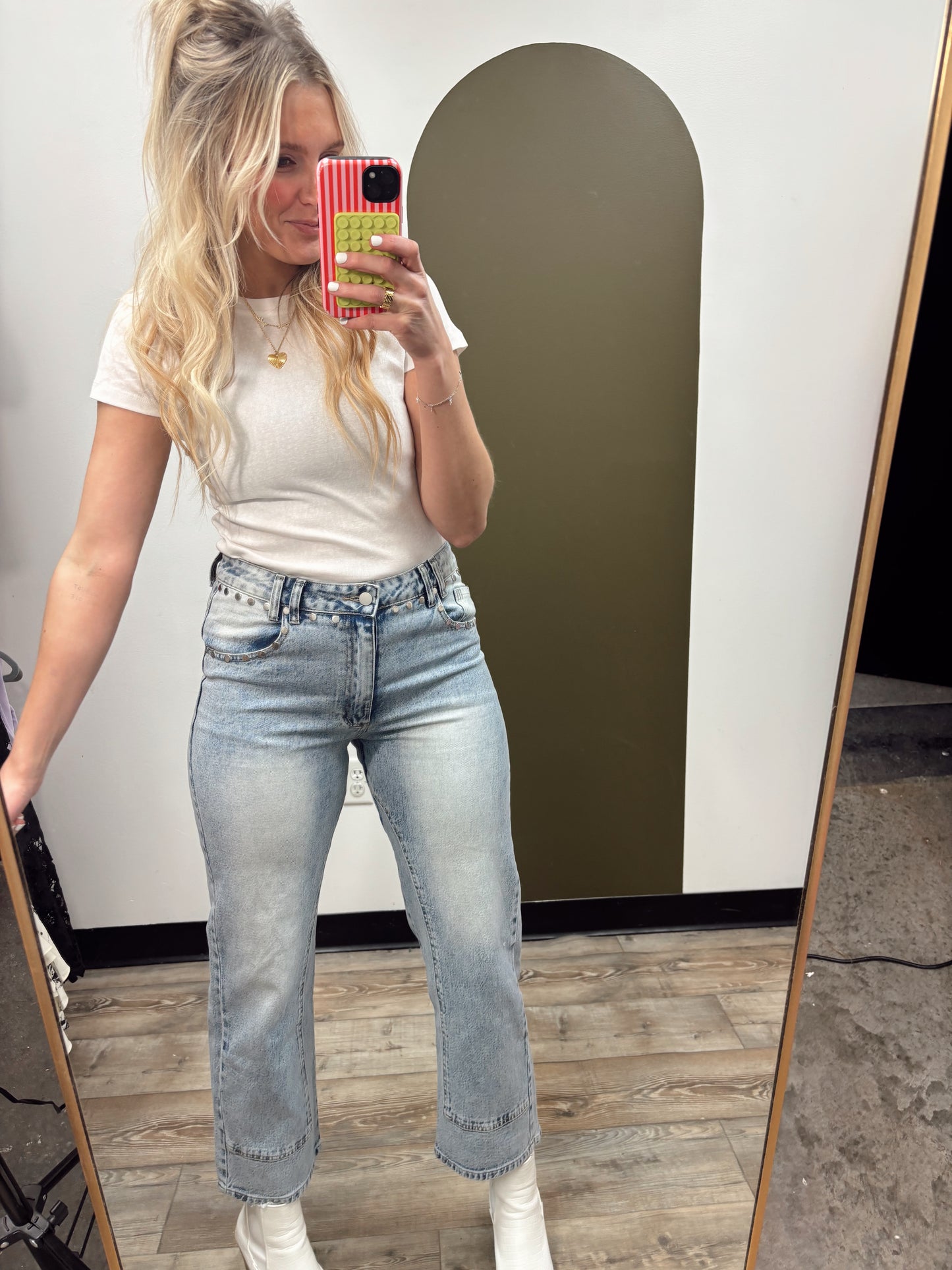Studded Waist Denim