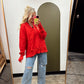 Boxy Hoody Top (Red)