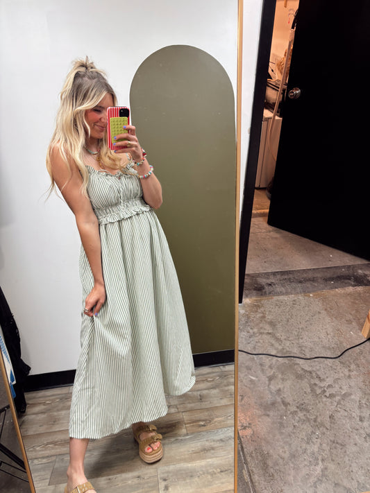 Mandie Stripe Maxi (Green)