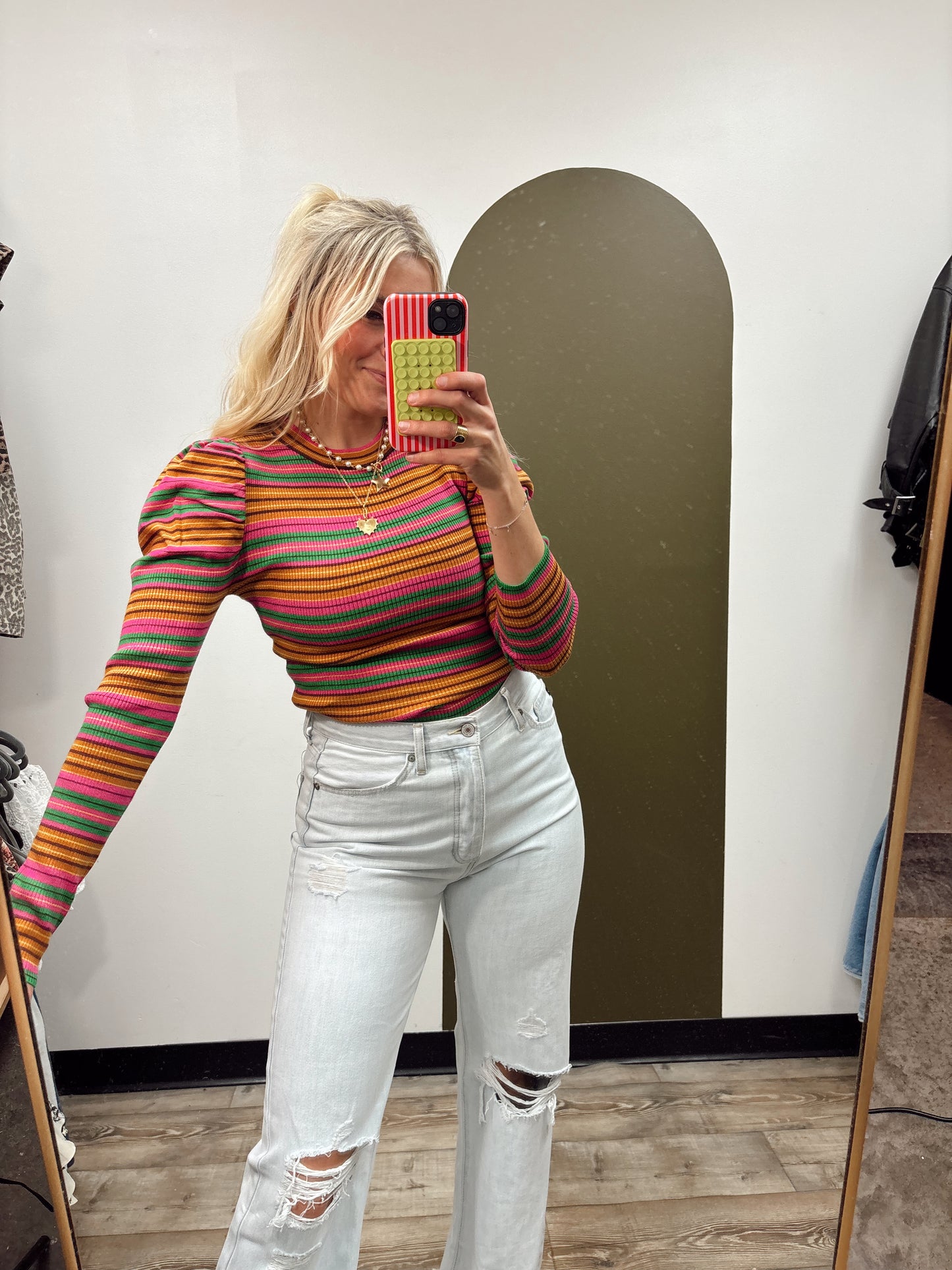 Skylar Stripe Sweater (Mustard)