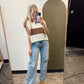 Diana S/S Stripe Sweater (Walnut)