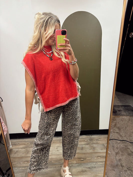 Anja Sweater Vest (Red)