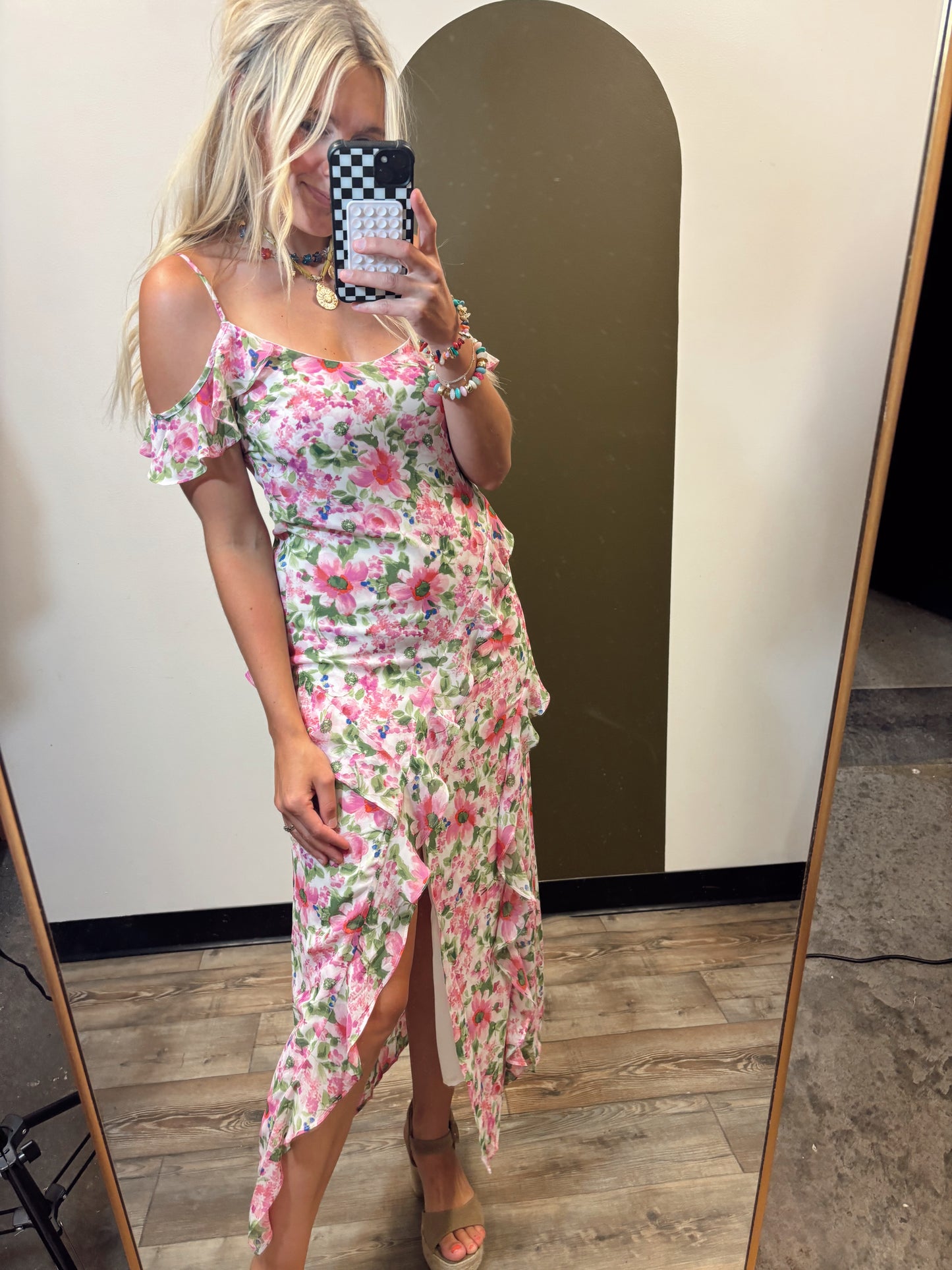 Carmine Floral Maxi Dress
