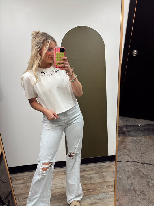 Bejeweled Bow Tee
