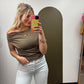 Cowl Neck Detail Top (Olive)