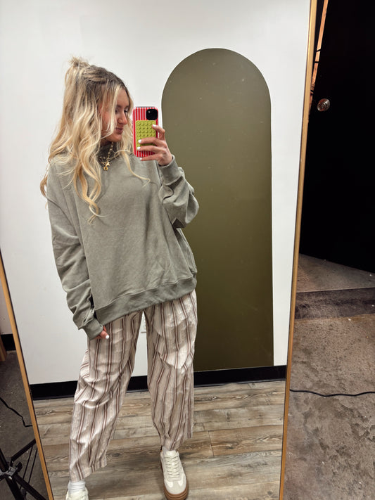 Liv Vintage Wash Mock Neck (Olive)