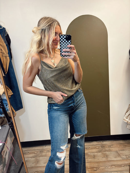 Sparkle and Shine Tank (Olive)