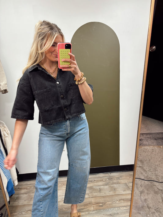 Vivienne Denim Top (Black)