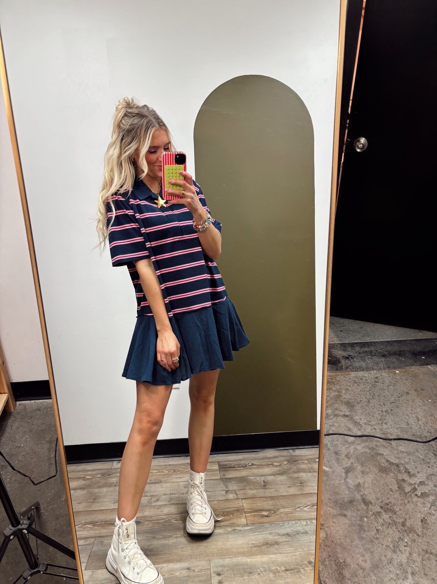Play Ball Combo Dress (Navy)