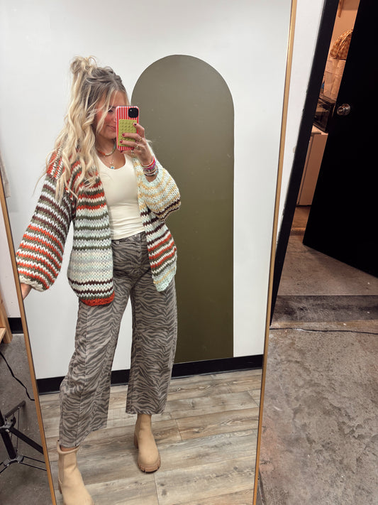 Colorful Stripes Cardigan Sweater