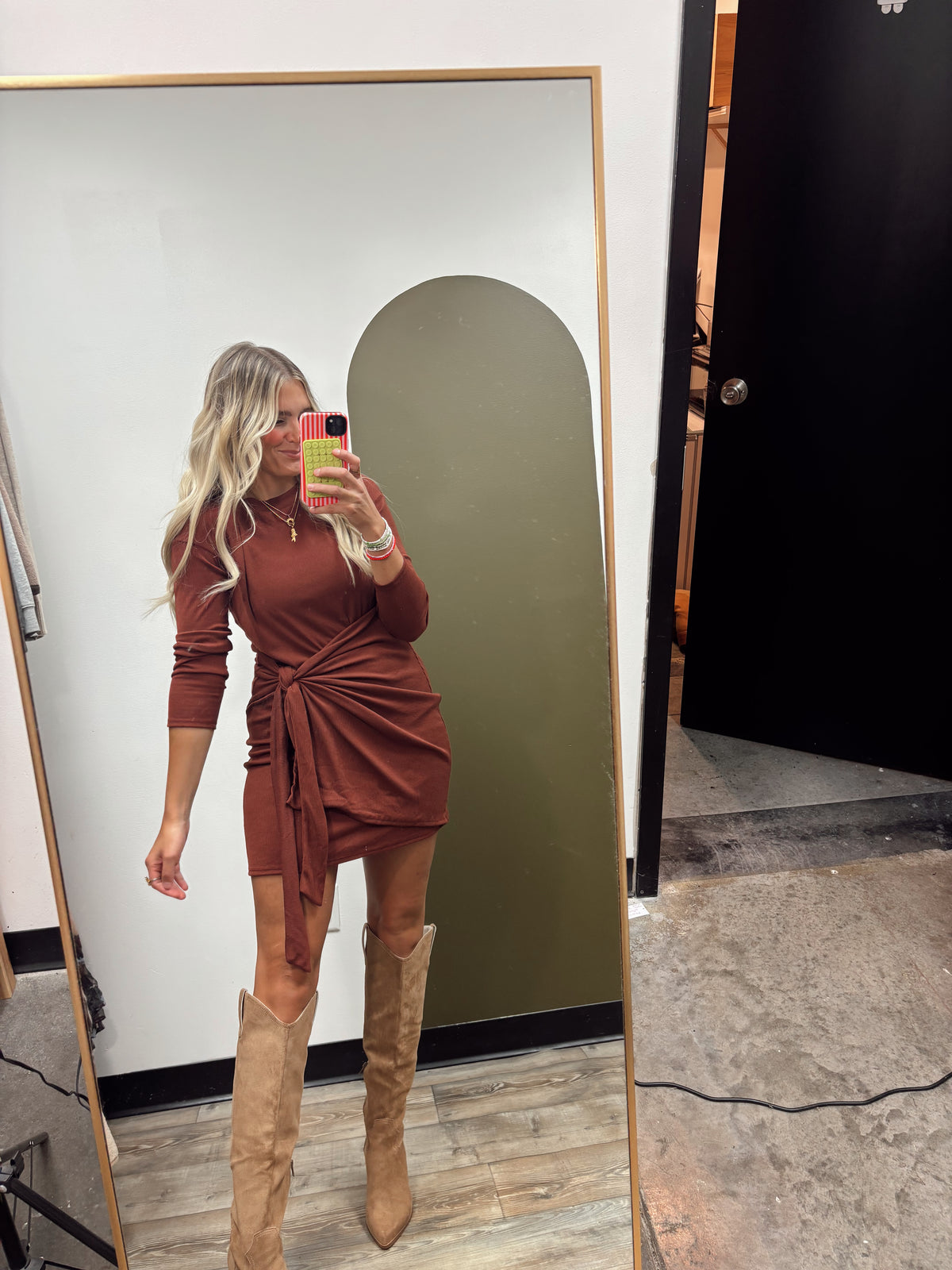 Lucia Wrap Tie Dress (Wine)