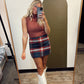 Aurora Plaid Mini Skirt (Navy)
