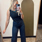 Saige Button Detail Tank (Black)