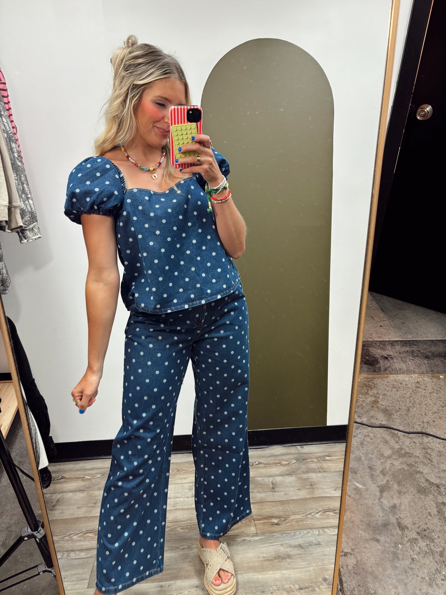 Boop Dot Puff Sleeve Top