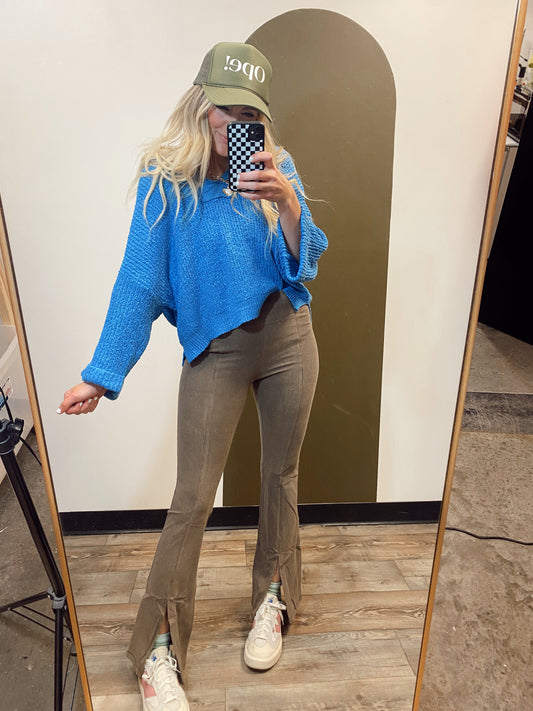 Split Flare Legging (Cocoa)