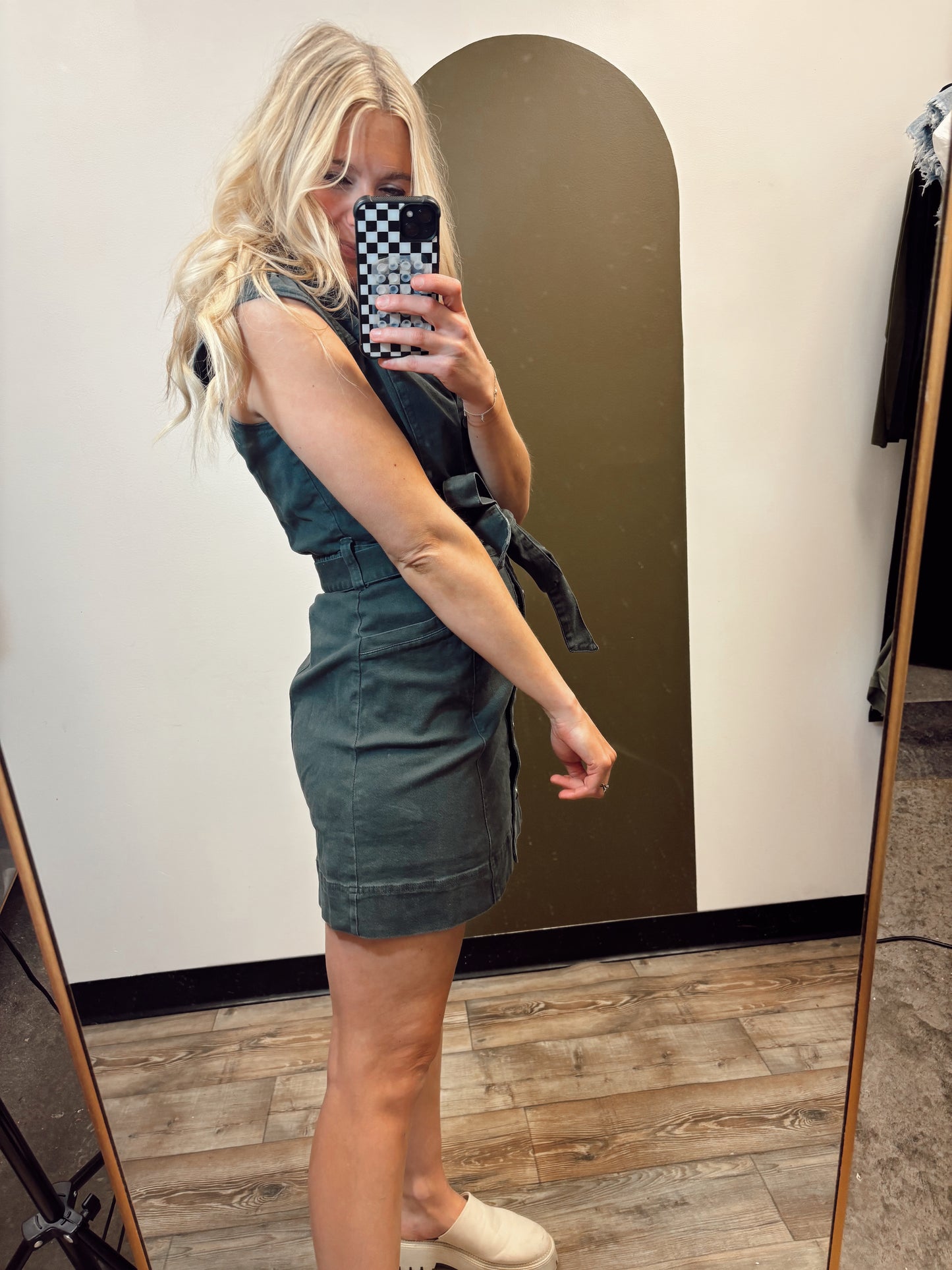 Kathleen Button Dress (Grey)