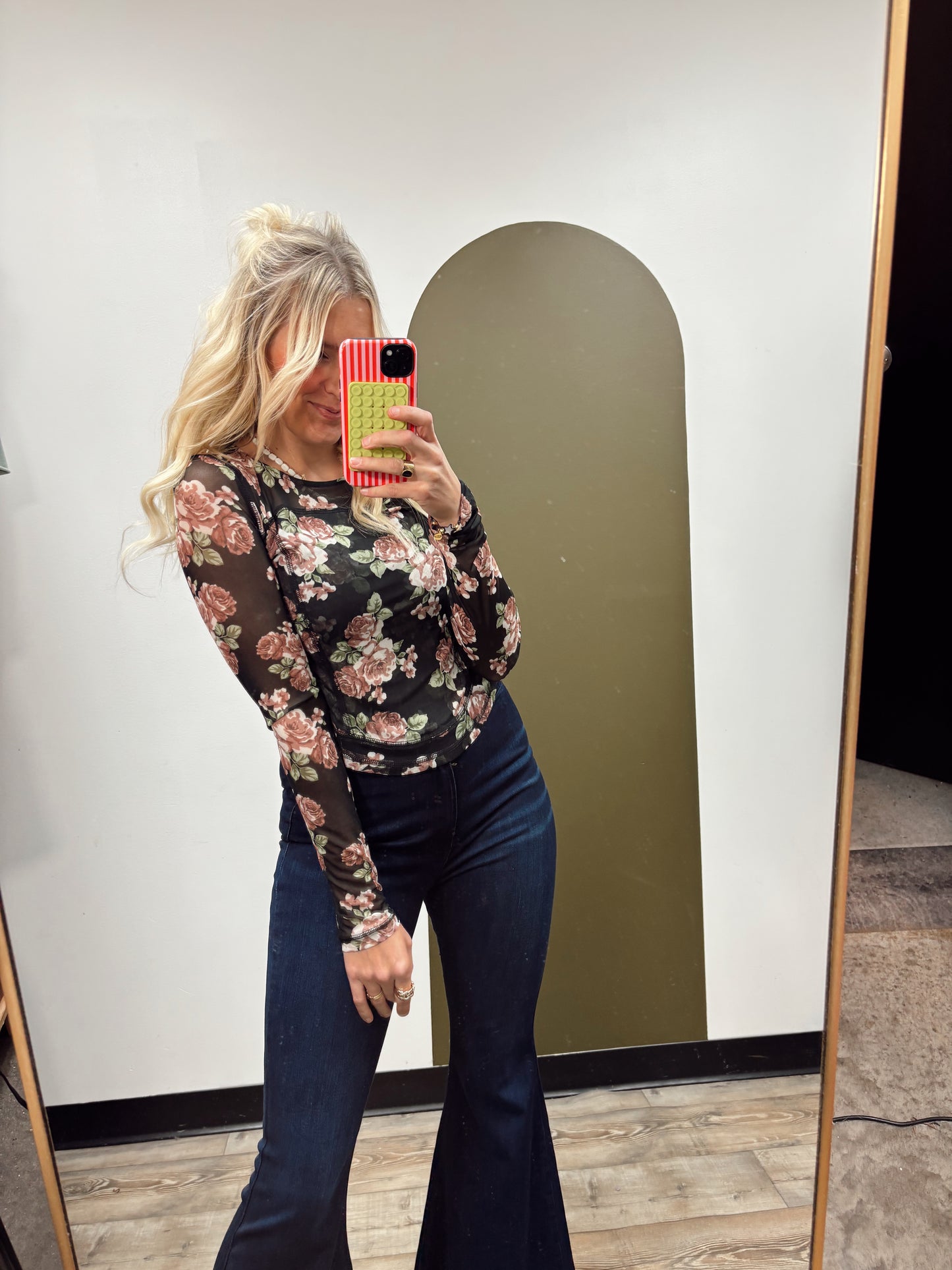 Aliya Mesh Floral Top