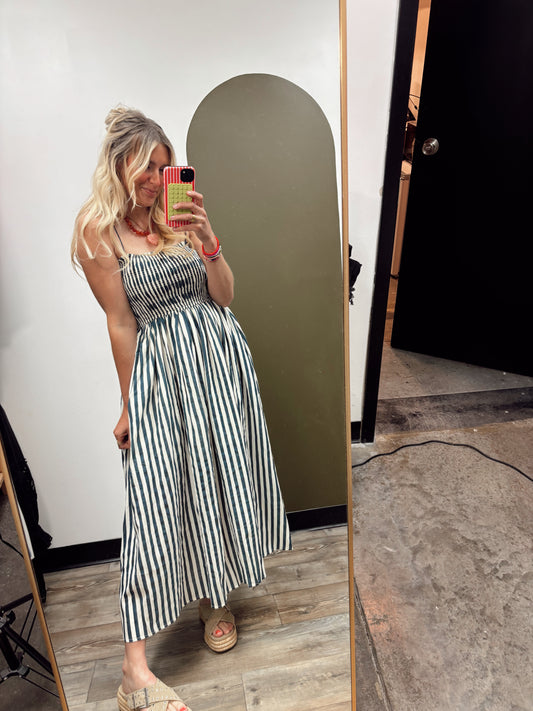 Mari Stripe Maxi (Navy)
