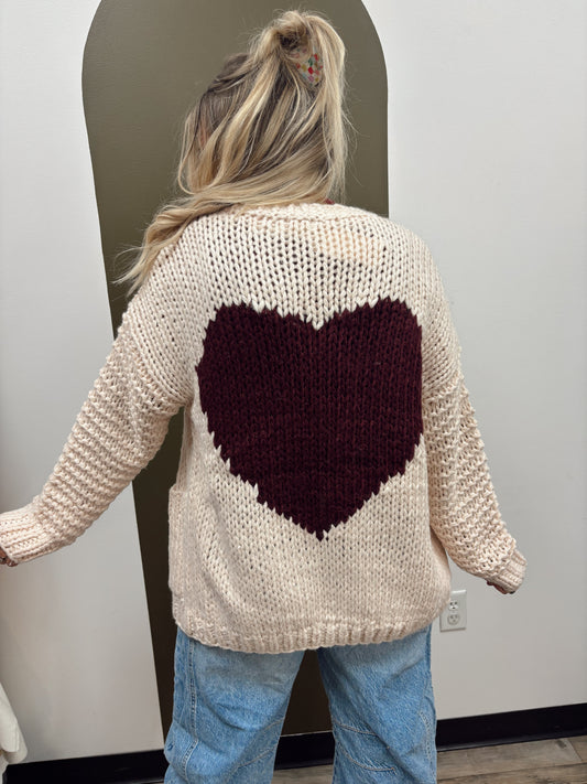 Heart In Hand Cardigan Sweater