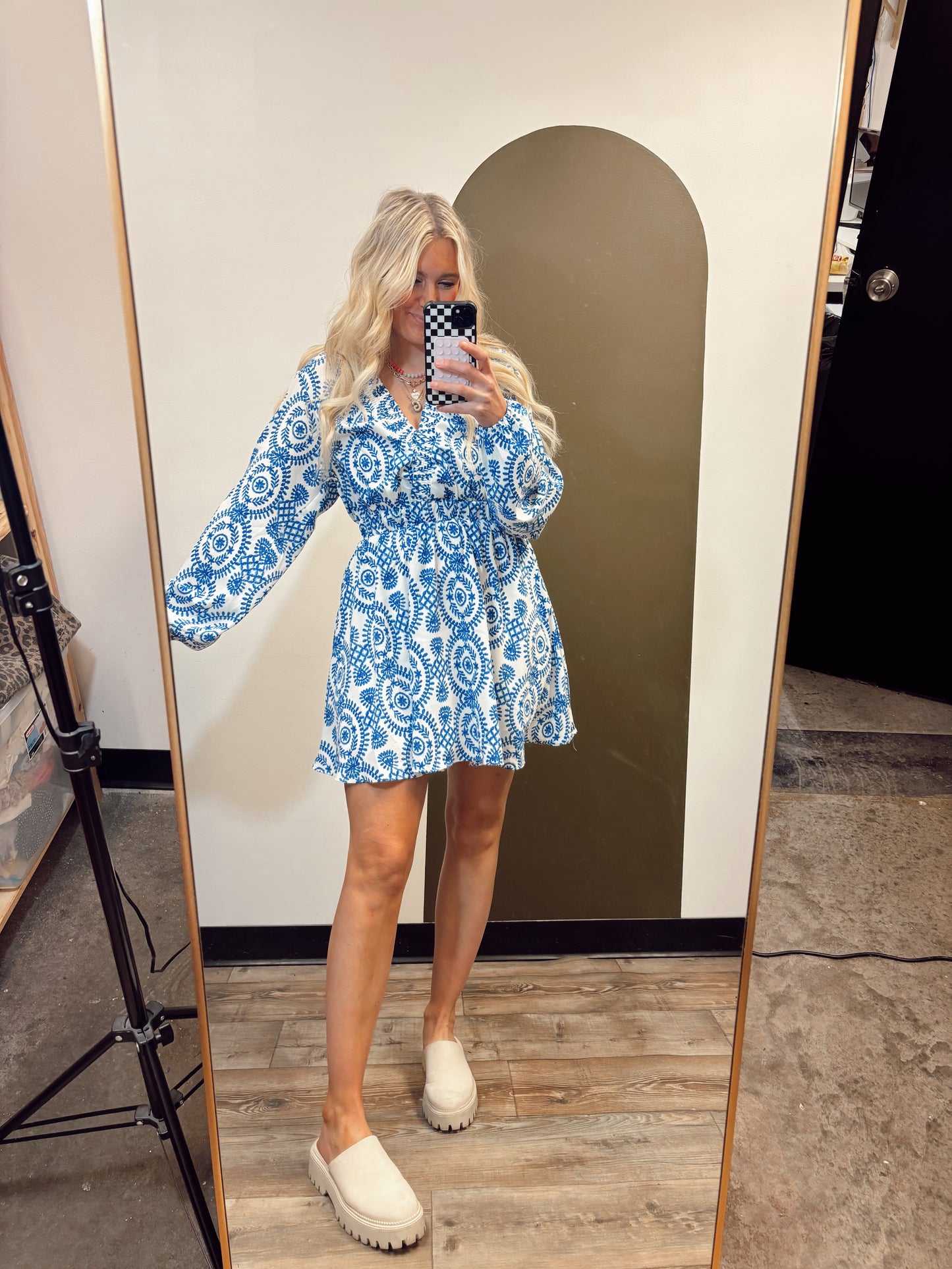 Santorini Print Dress