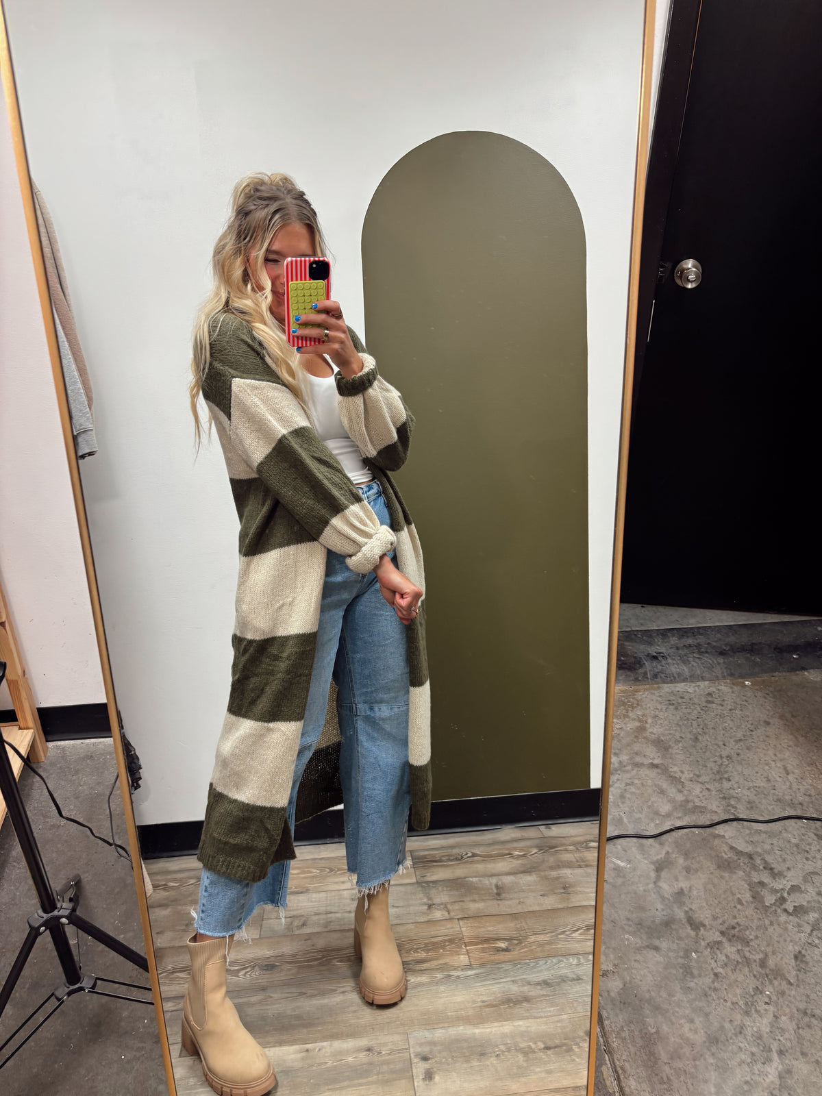 Chunky Stripe Long Cardigan