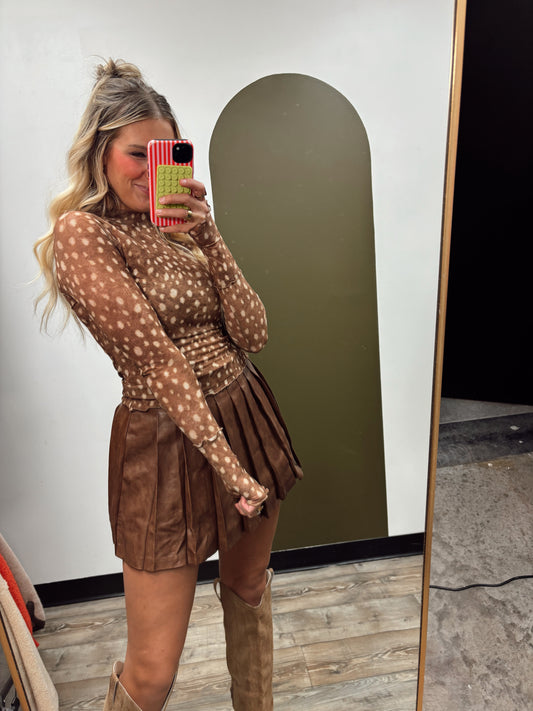 Fawn Sheer Print Top
