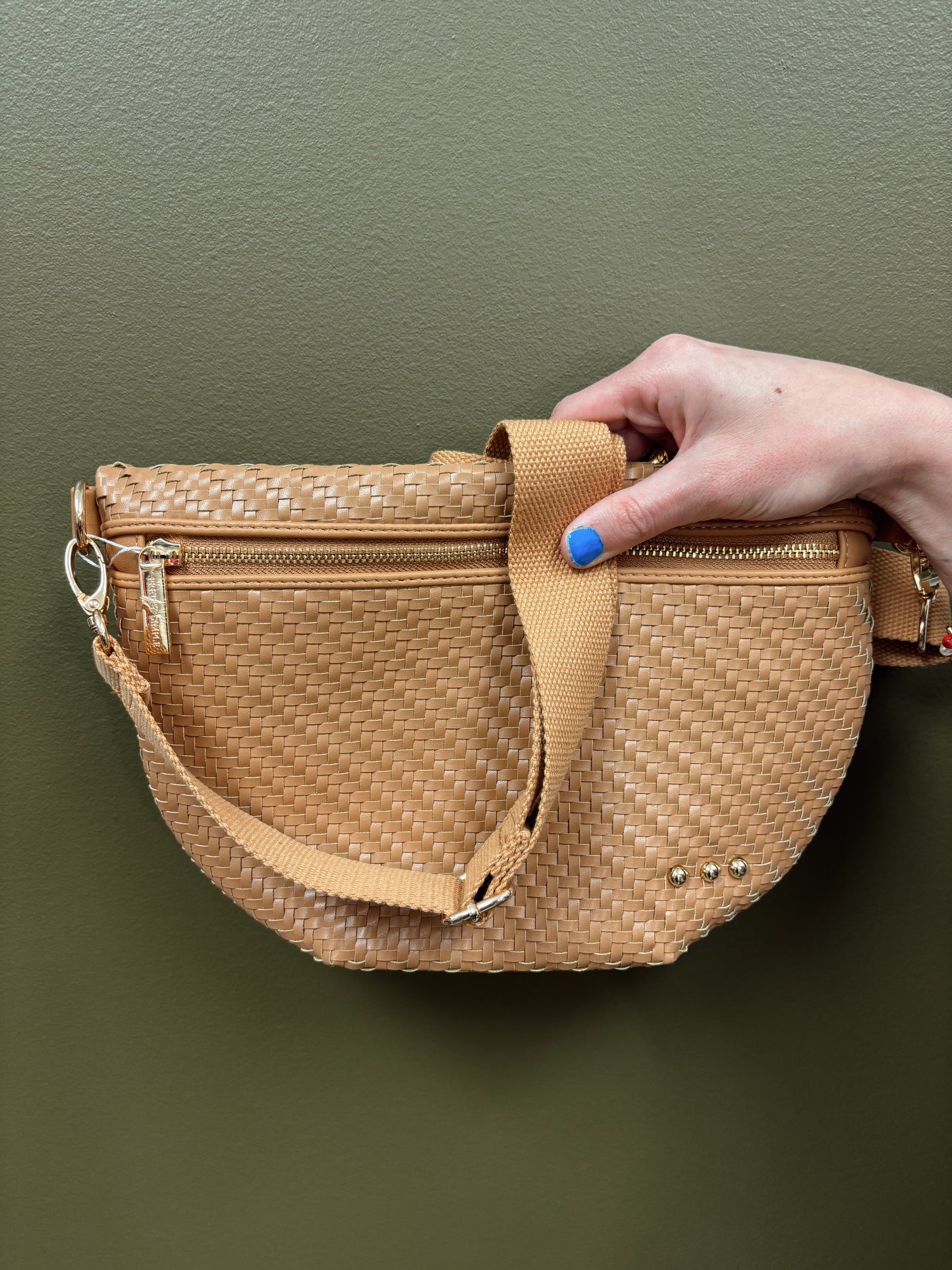 Diagonal Weave Westlyn Bag (Tan)