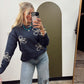 Adaline Flower Stitch Sweater (Navy)