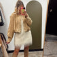 Bubble Crop Button Jacket (Camel)