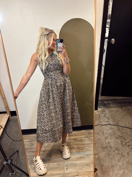 Lane Leopard Midi Dress