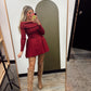 Stephany Off Shoulder Dress (Scarlet)
