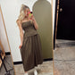 Cami Twofer Midi Dress (Brown)