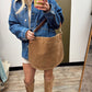 Rosalie Suede Hobo Bag (Taupe)