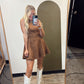 Heide Faux Suede Dress (Camel)