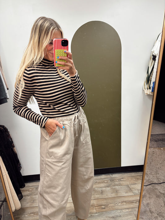 Becca Mock Neck Stripe Top