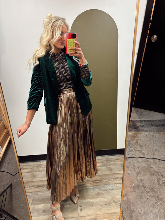 Reflect The Light Maxi Skirt (Gold)