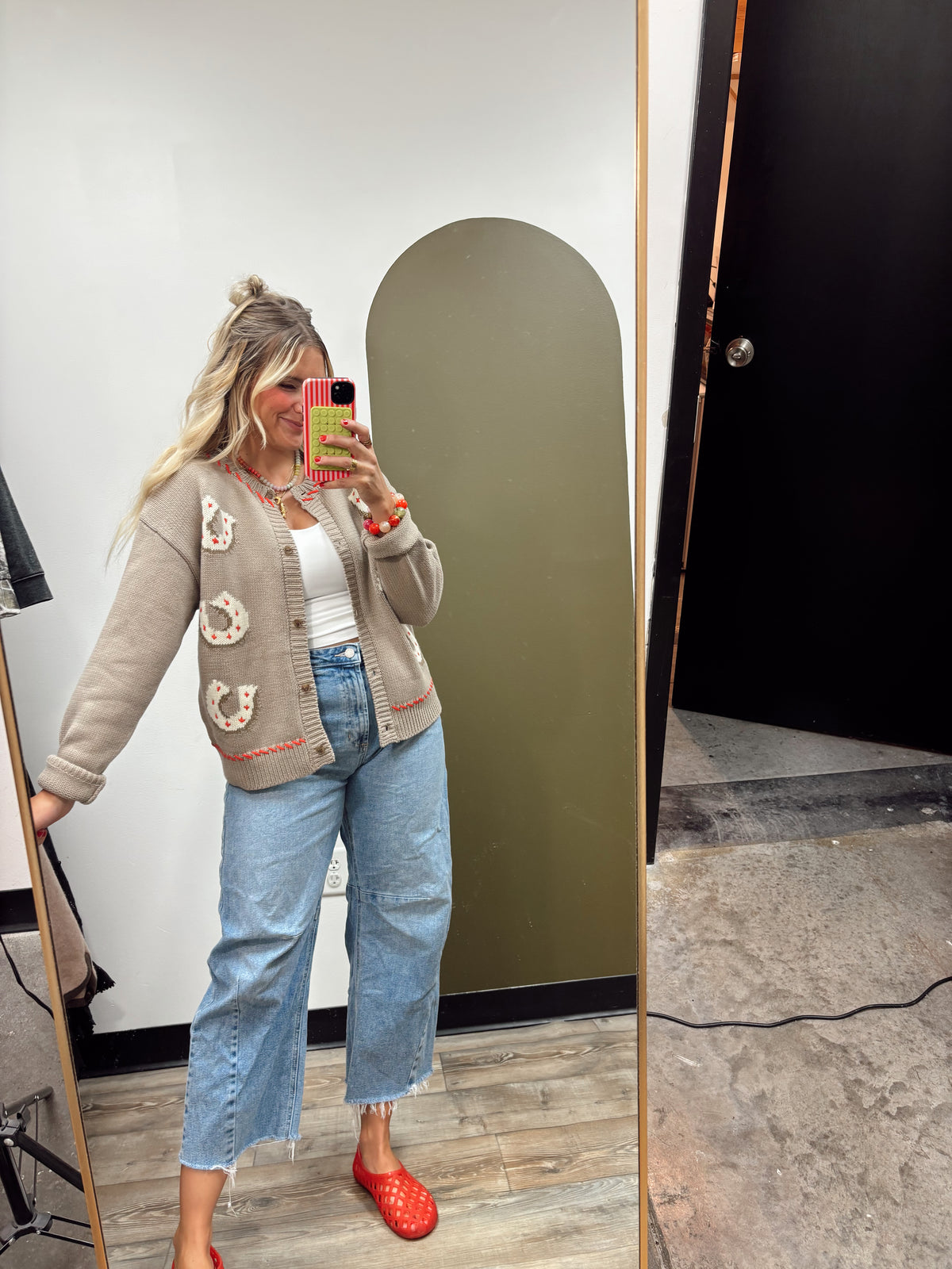 Lucky Horseshoe Cardigan Sweater