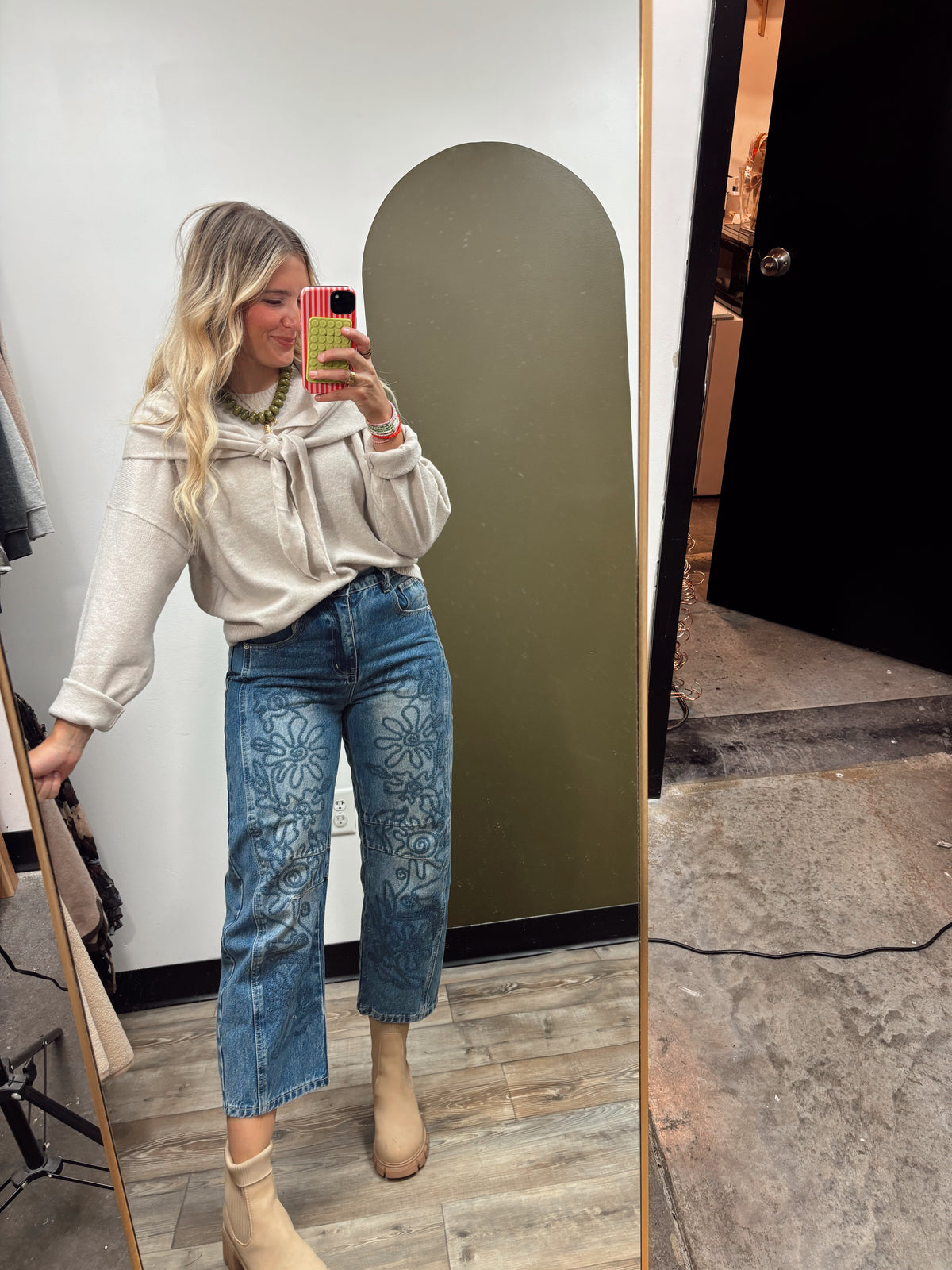 Demure Dame Sweater (Beige)