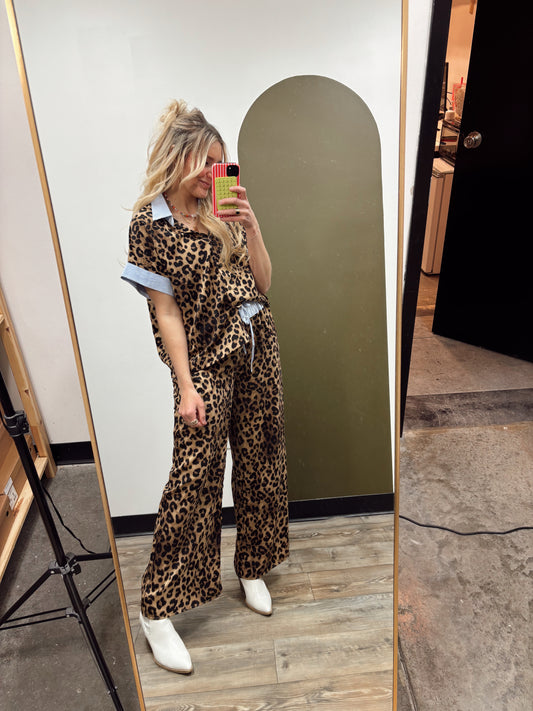 Brianne Collar Leopard Set