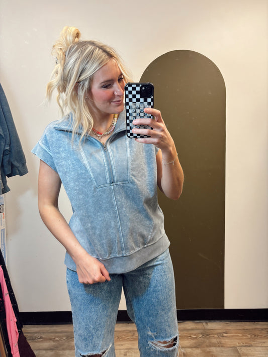 Cameron Zip Top (Blue)
