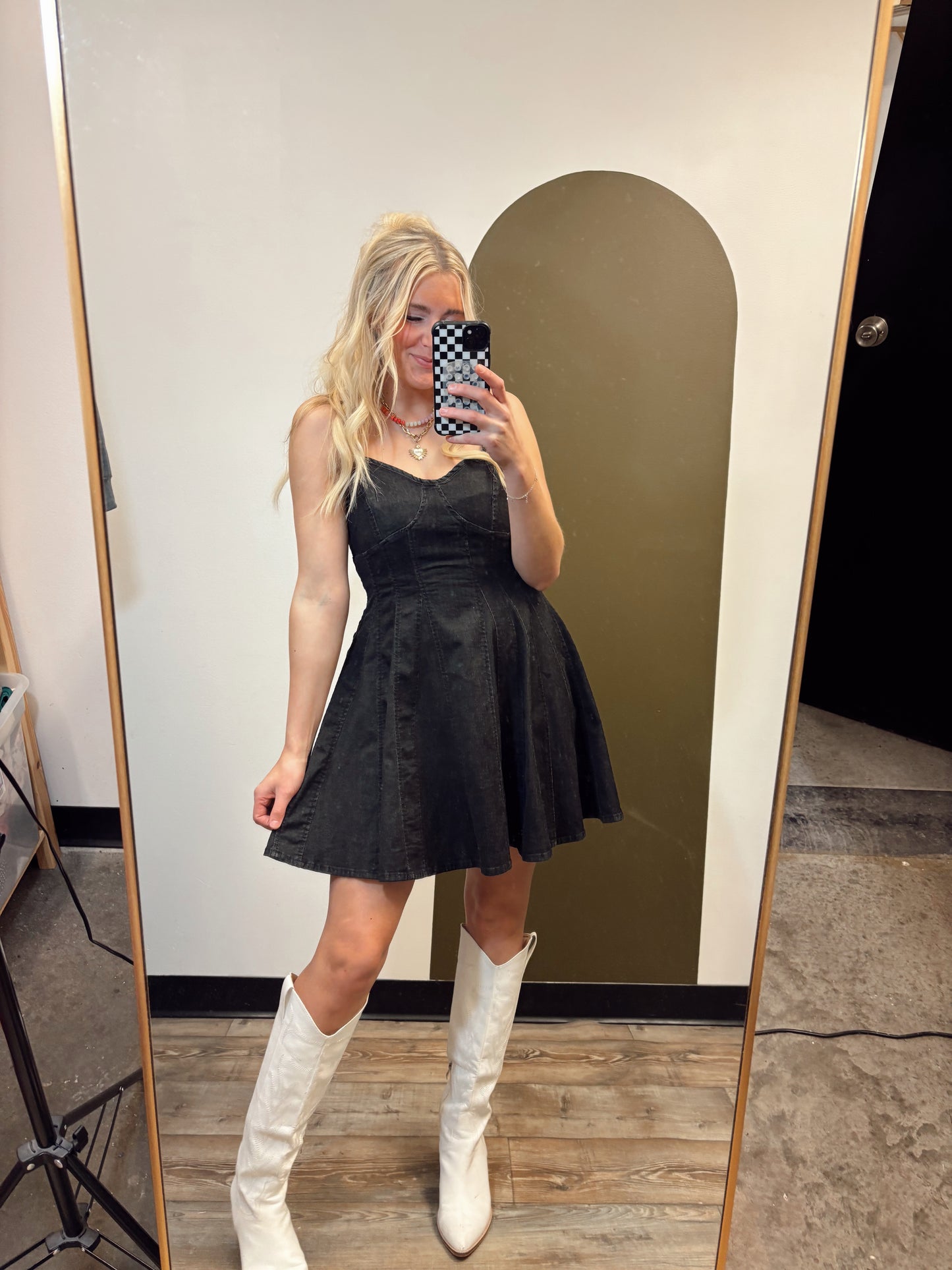 Carolina Denim Dress (Black)
