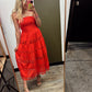 Vineyard Eyelet Dress (Red)