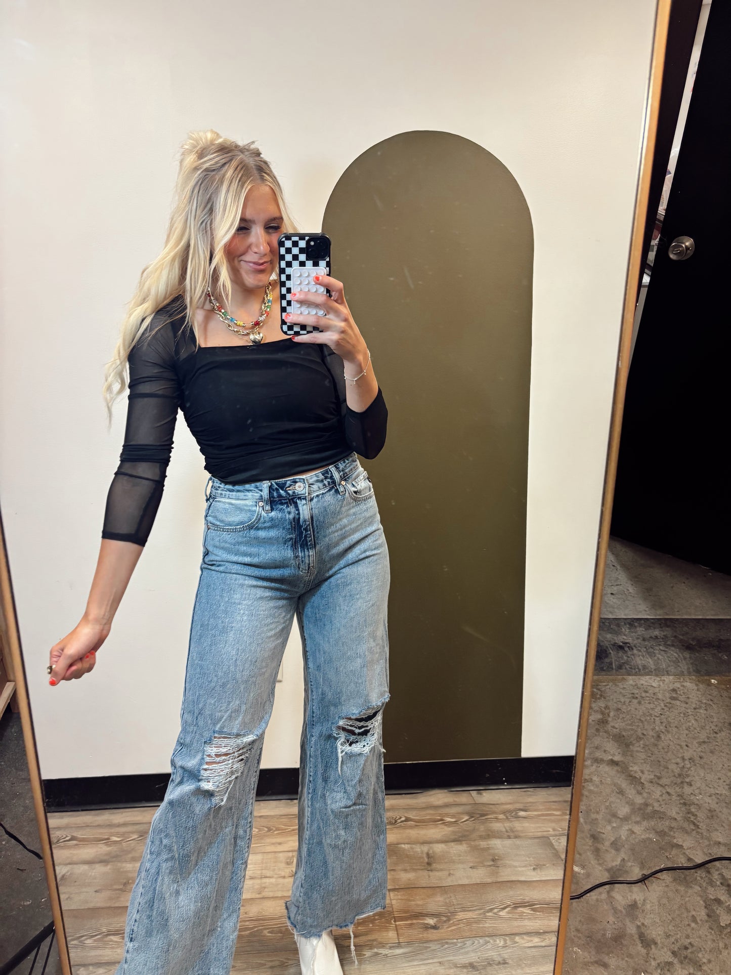 Rosalie Sheer Top (Black)