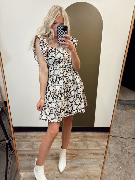 Peaches and Cream Floral Dress