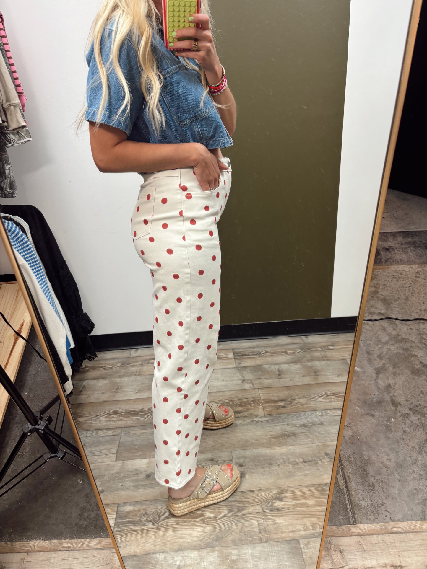 Twill Polka Dot Pant (Red Dot)
